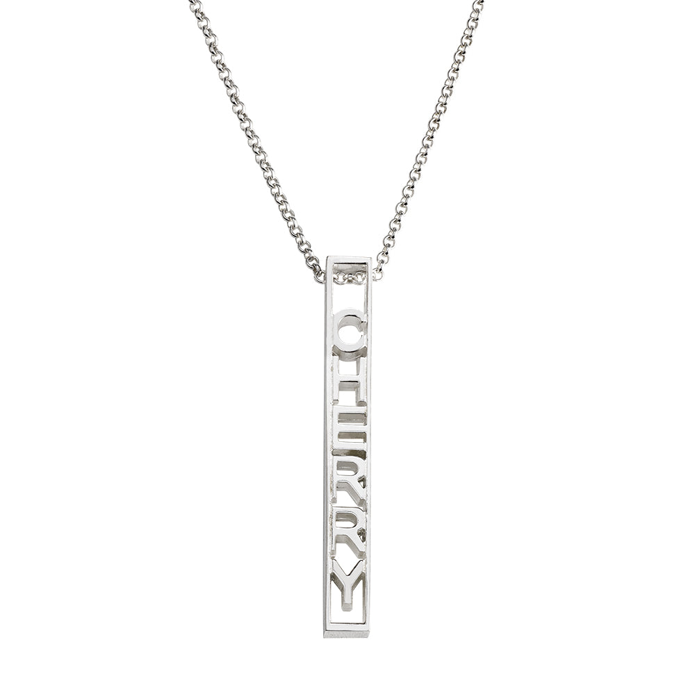 Personalized Special 3D Bar Necklace In Silver Jewelry Treasures