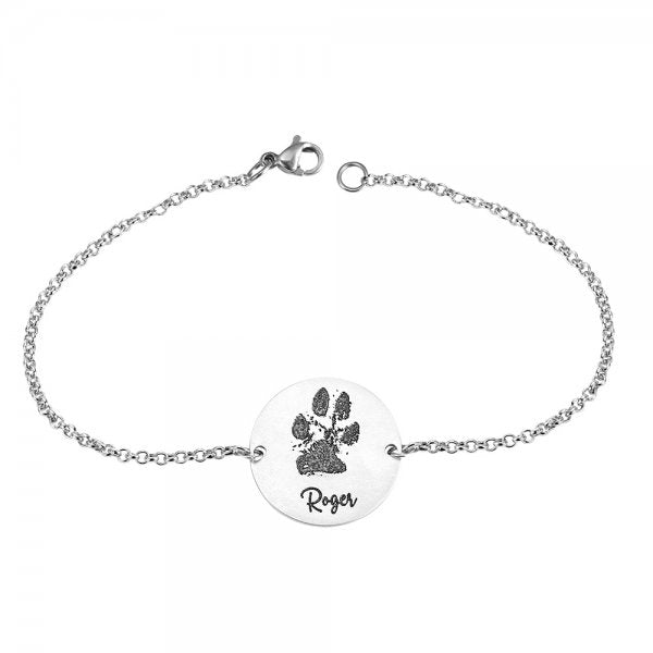 Custom Dog Paw Round Charm Bracelet Jewelry Treasures