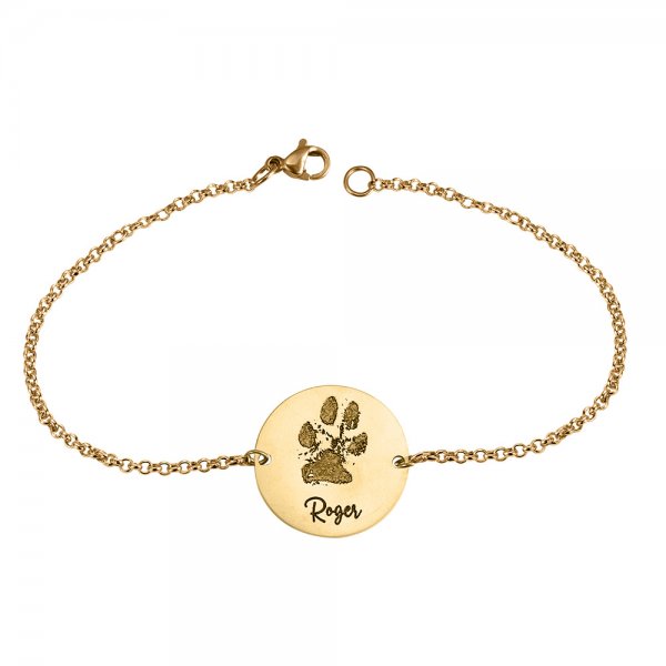 Custom Dog Paw Round Charm Bracelet Jewelry Treasures