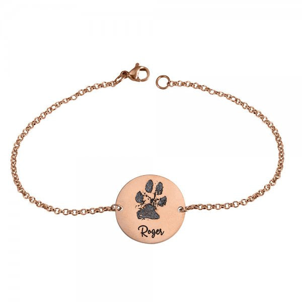 Custom Dog Paw Round Charm Bracelet Jewelry Treasures