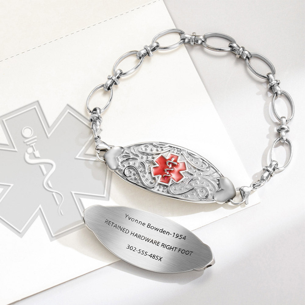 Custom Medical Alert Identification Bracelet Jewelry Treasures