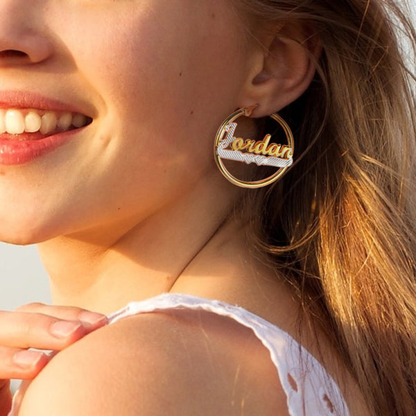 Personalized Hoop Name Earrings