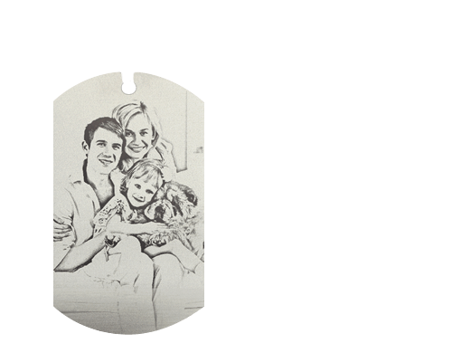 Titanium Steel Engraved Family Photo Necklace for Fathers Jewelry Treasures