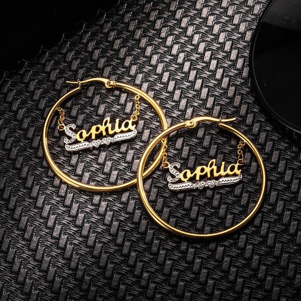 Customized Name Hoop Earrings