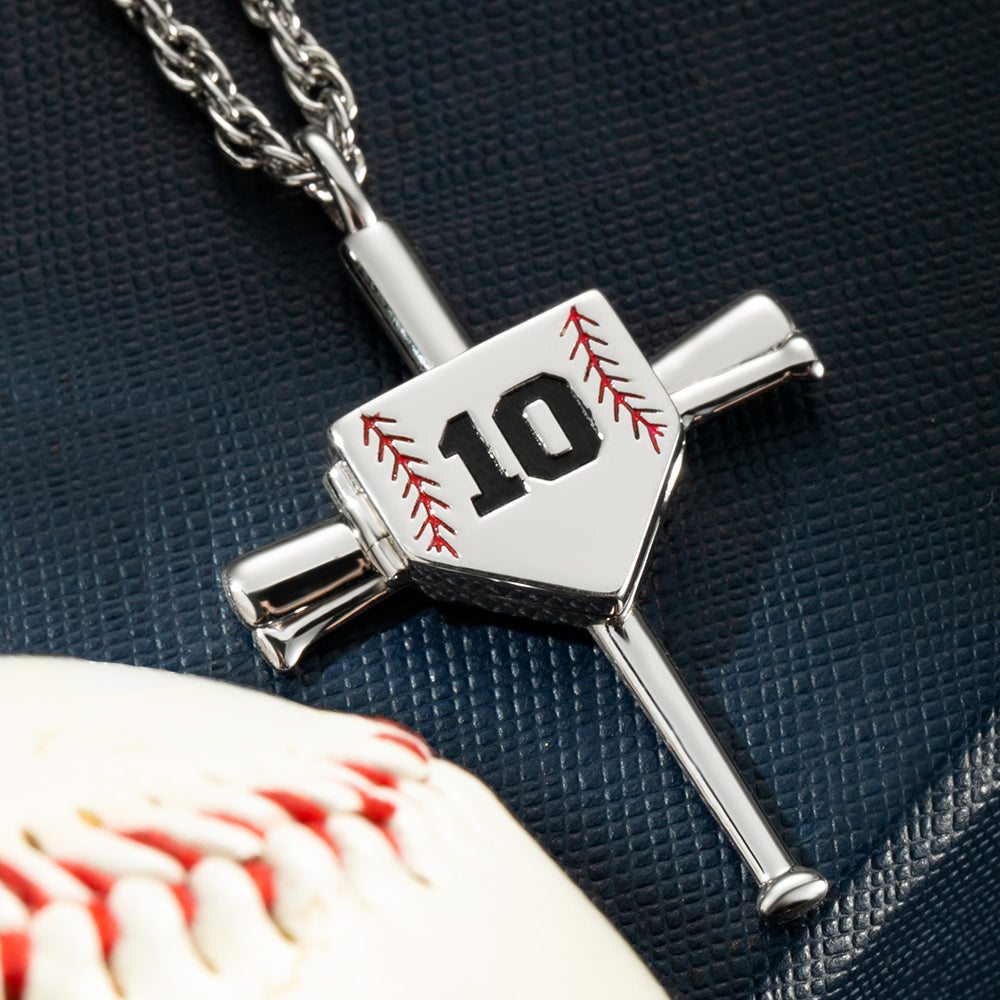 Baseball Necklace with Photo & Engraving - Shield Shape Long Style Jewelry Treasures