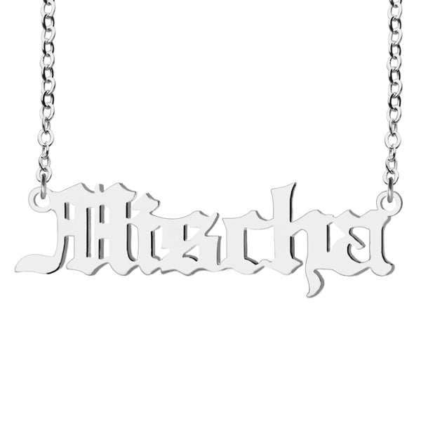 Old English Name Necklace Stainless Steel Jewelry Treasures