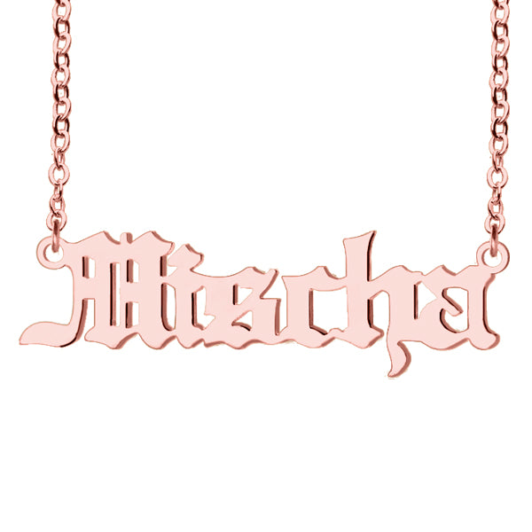 Old English Name Necklace Stainless Steel Jewelry Treasures