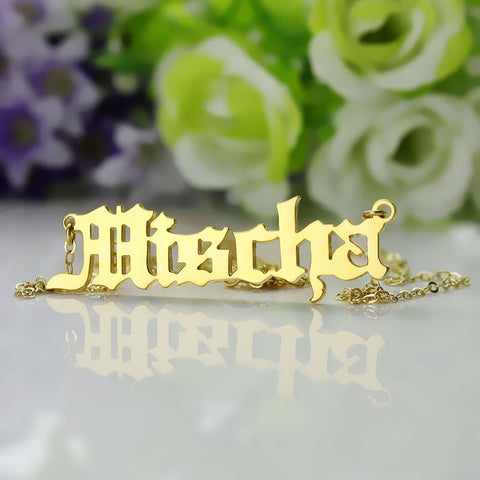 Old English Name Necklace Stainless Steel Jewelry Treasures