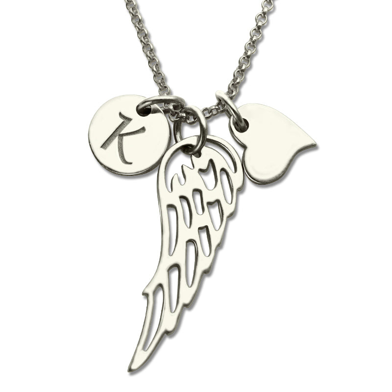 Personalized Angel Wing Necklace Jewelry Treasures