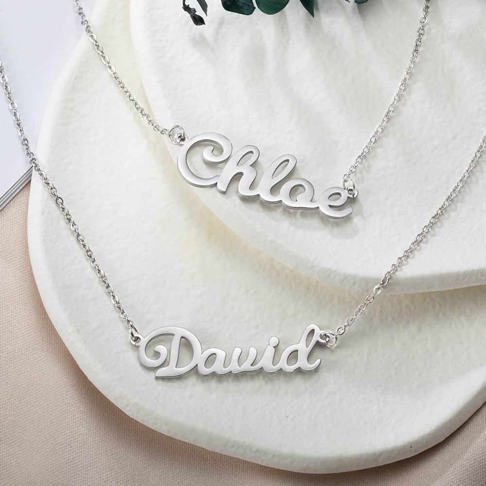 Double Layer Names Necklace In Stainless Steel Jewelry Treasures