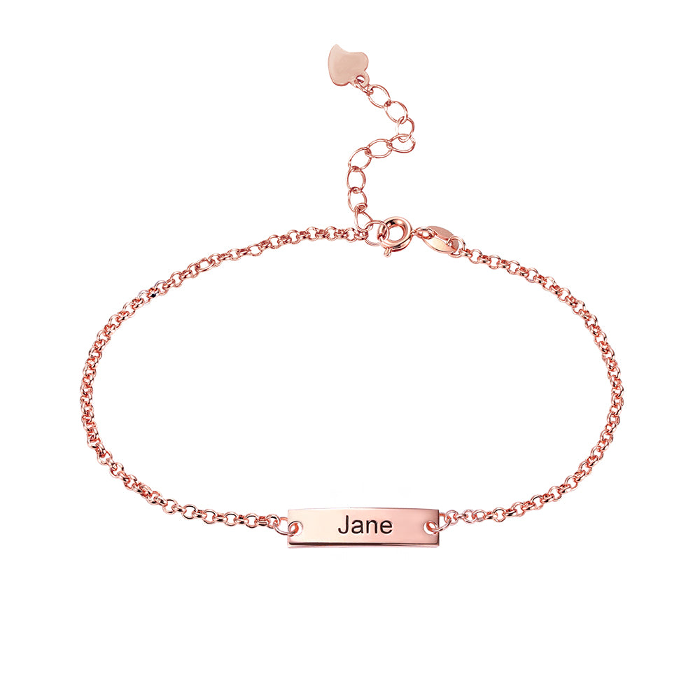 Personalized Bar Anklet-Stainless Steel