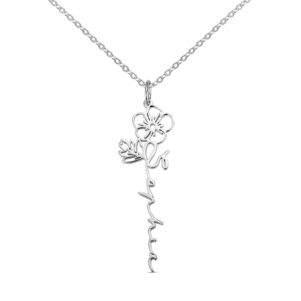 Dainty Floral Name Necklace Jewelry Treasures