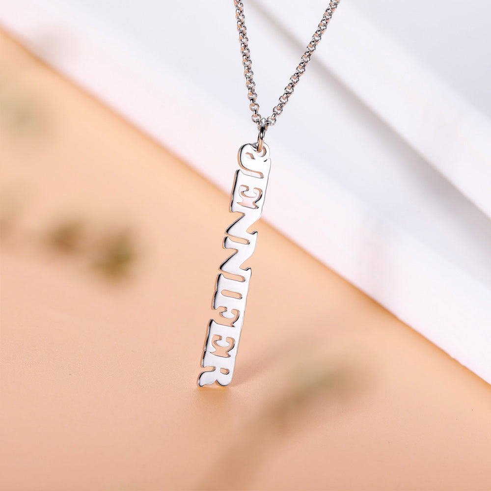 Personalized Vertical Name Necklace Jewelry Treasures