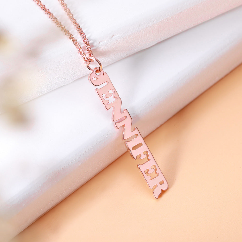 Personalized Vertical Name Necklace Jewelry Treasures