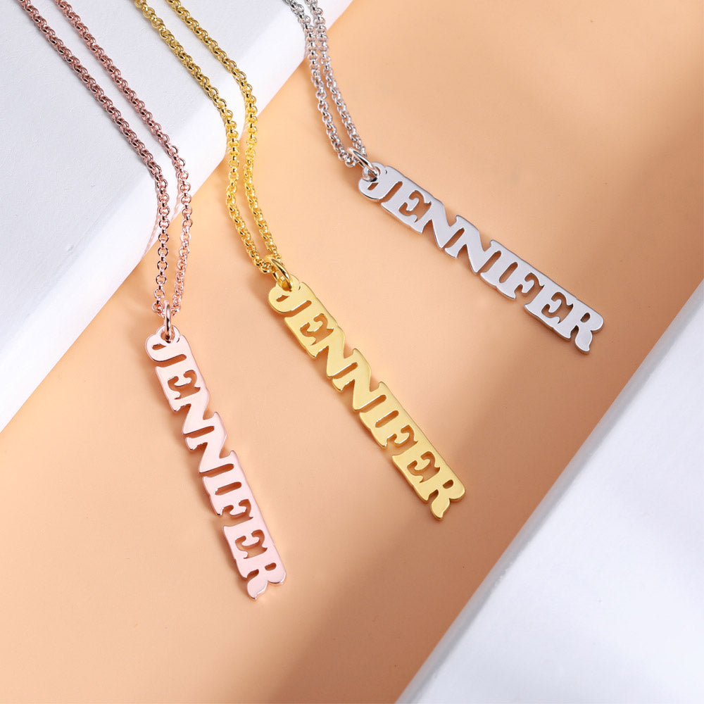 Personalized Vertical Name Necklace Jewelry Treasures