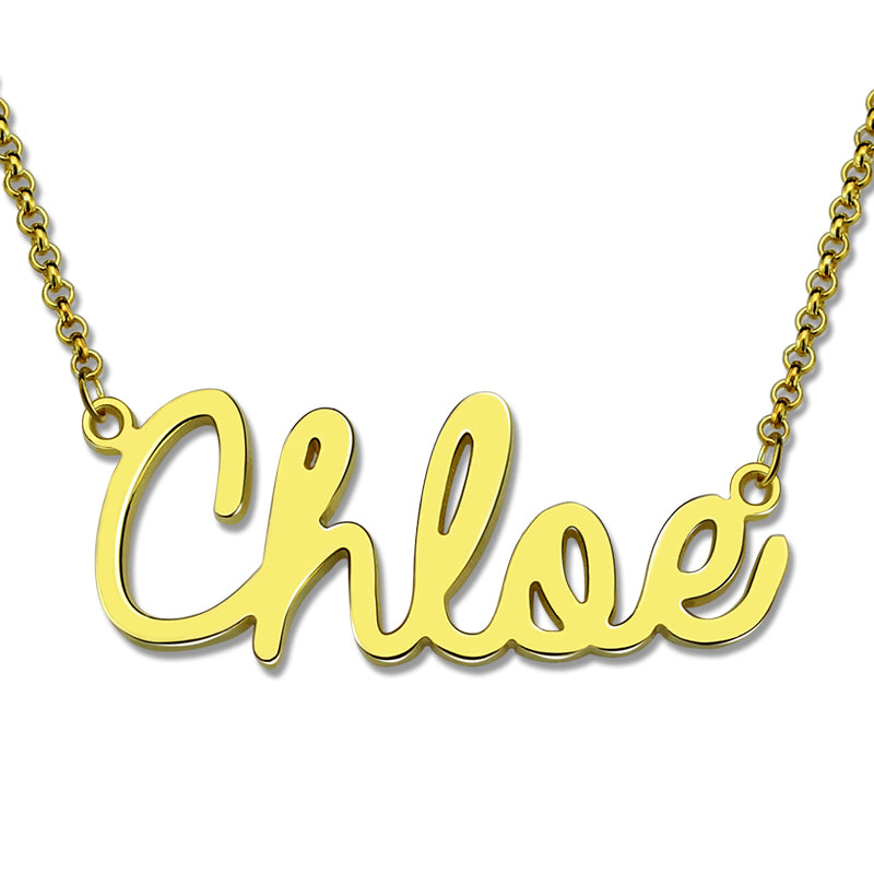 Personalized Cursive Style Name Necklace In Sterling Silver Jewelry Treasures