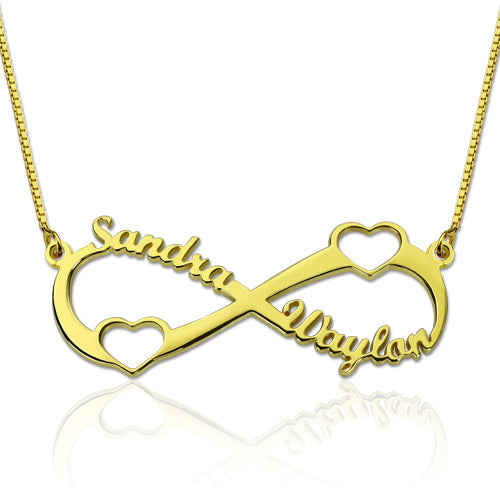 Double Heart Infinity Names Necklace Sterling Silver Jewelry Treasures