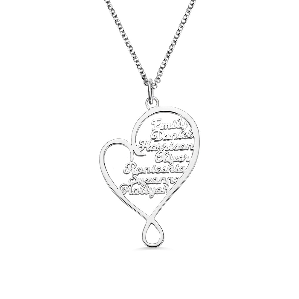 Personalized Heart and Hug Necklace for Mom Sterling Silver 925 Jewelry Treasures