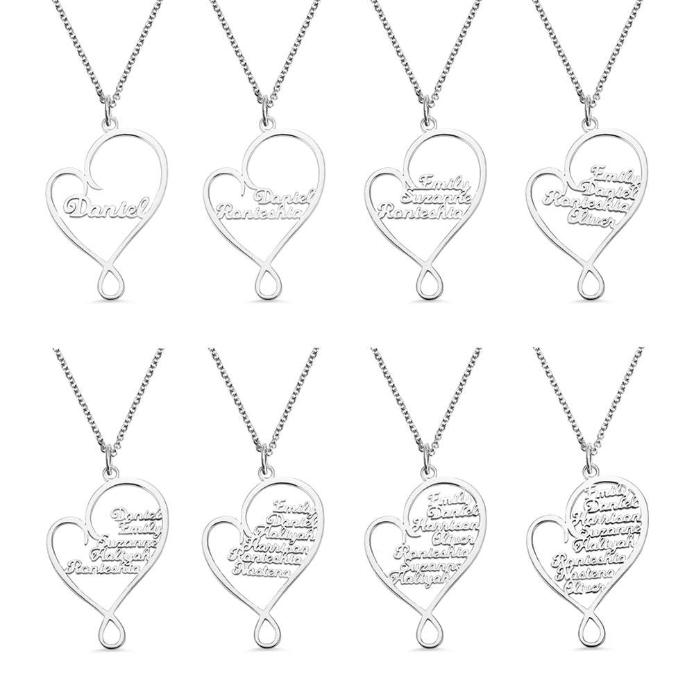 Personalized Heart and Hug Necklace for Mom Sterling Silver 925 Jewelry Treasures