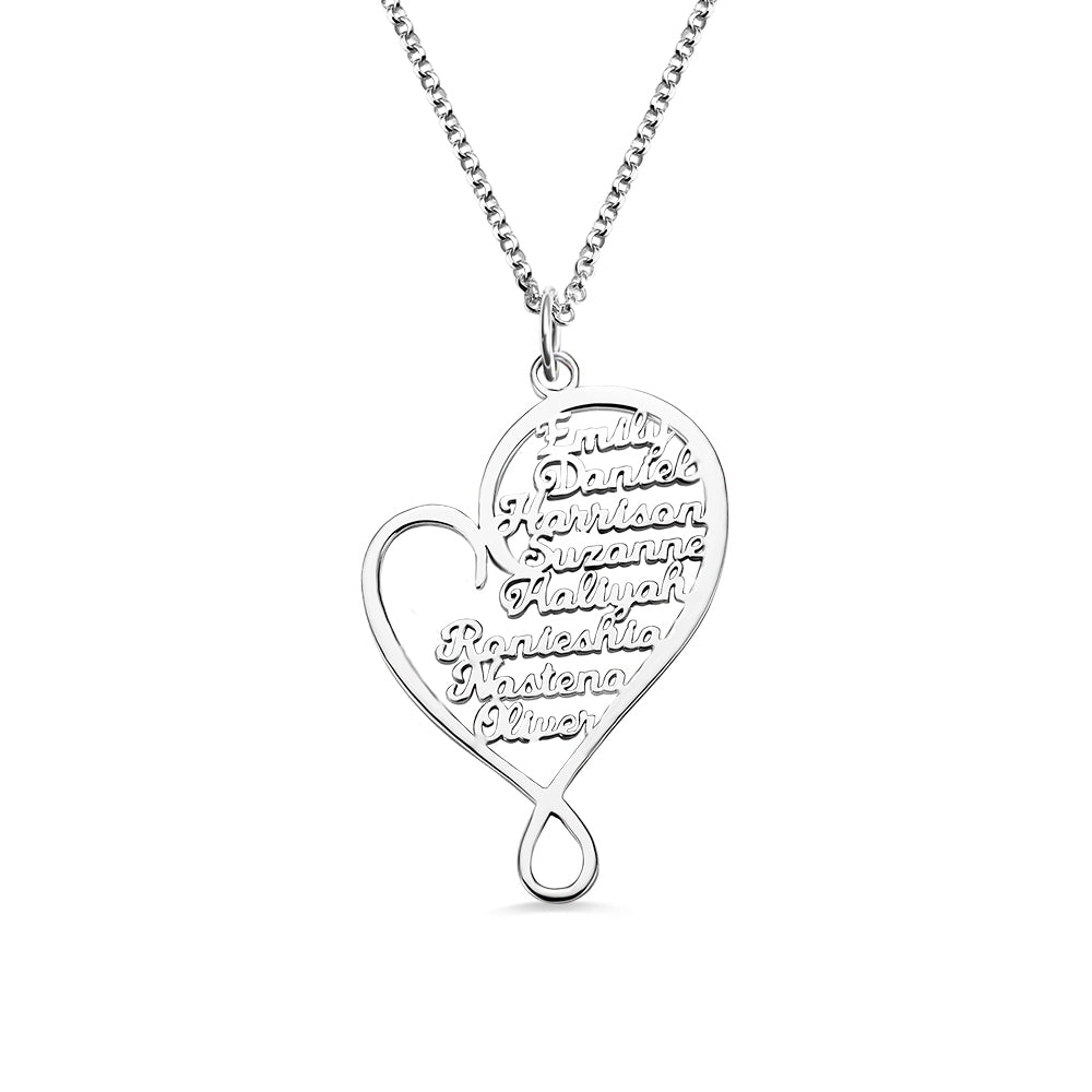 Personalized Heart and Hug Necklace for Mom Sterling Silver 925 Jewelry Treasures