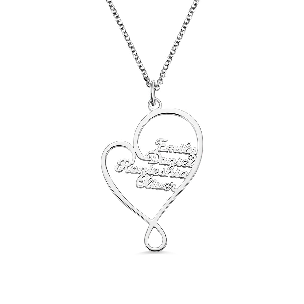 Personalized Heart and Hug Necklace for Mom Sterling Silver 925 Jewelry Treasures