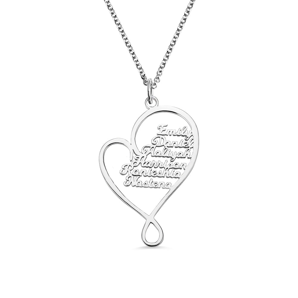 Personalized Heart and Hug Necklace for Mom Sterling Silver 925 Jewelry Treasures