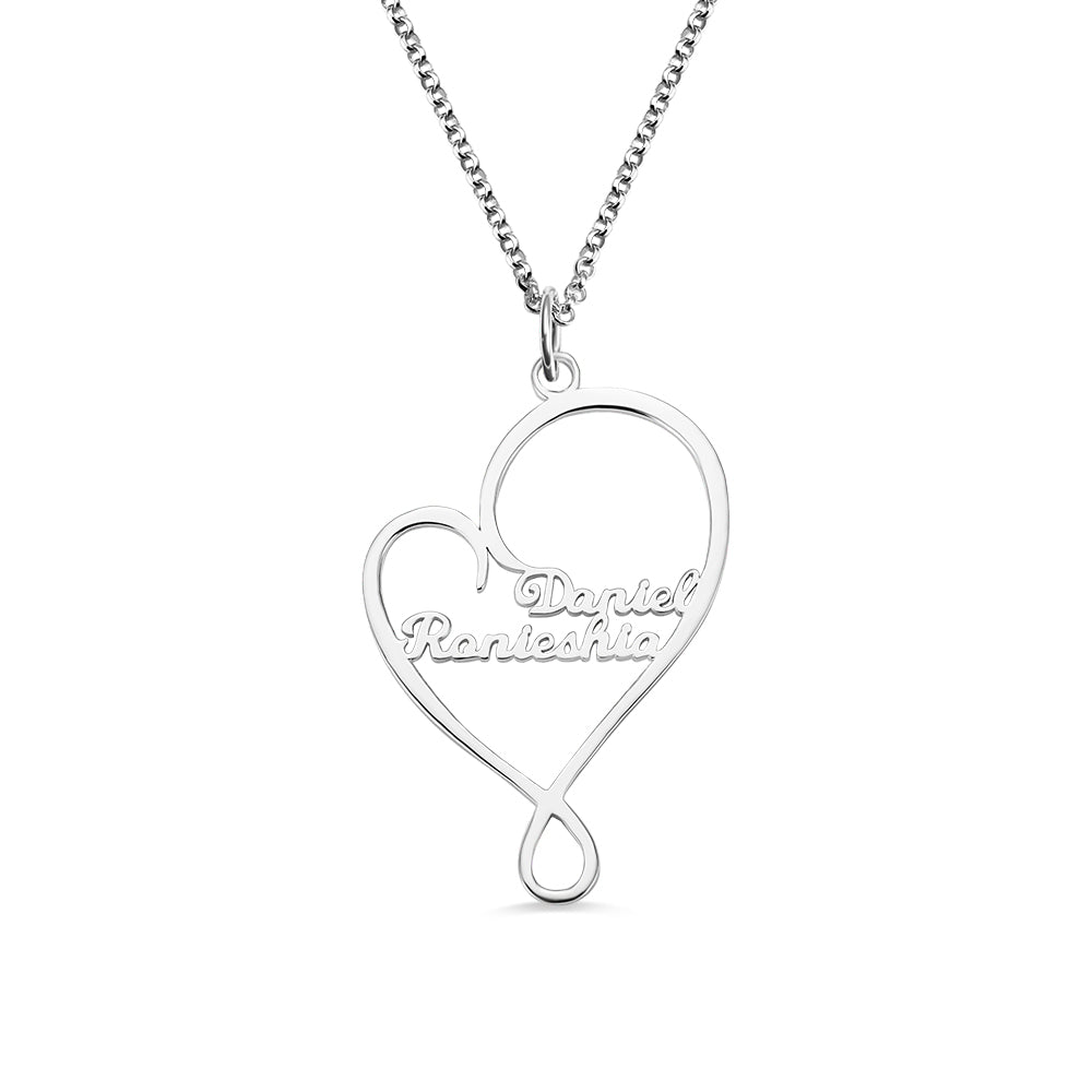 Personalized Heart and Hug Necklace for Mom Sterling Silver 925 Jewelry Treasures