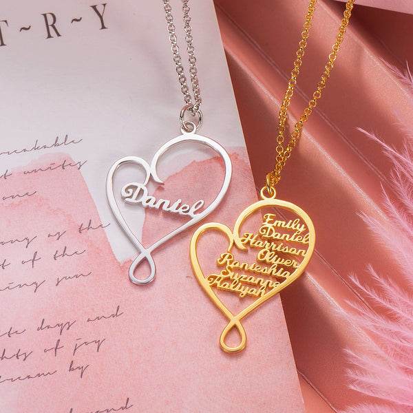 Personalized Heart and Hug Necklace for Mom Sterling Silver 925 Jewelry Treasures