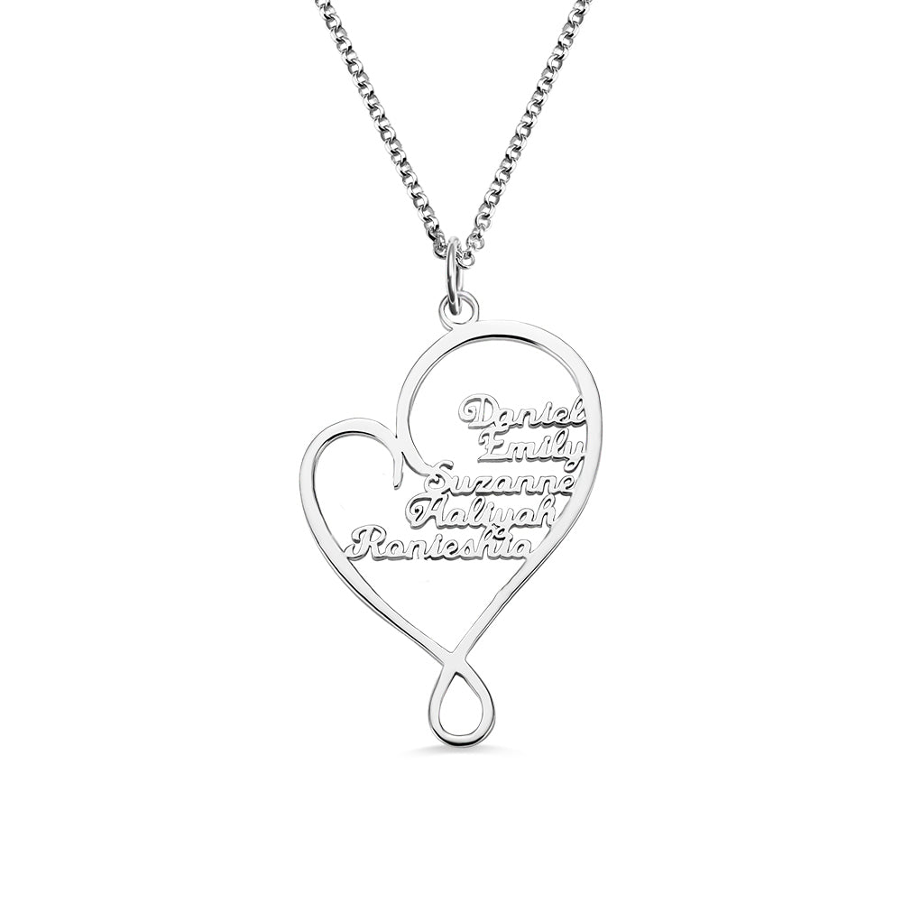 Personalized Heart and Hug Necklace for Mom Sterling Silver 925 Jewelry Treasures