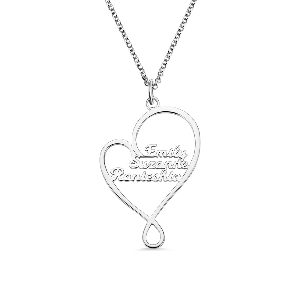 Personalized Heart and Hug Necklace for Mom Sterling Silver 925 Jewelry Treasures