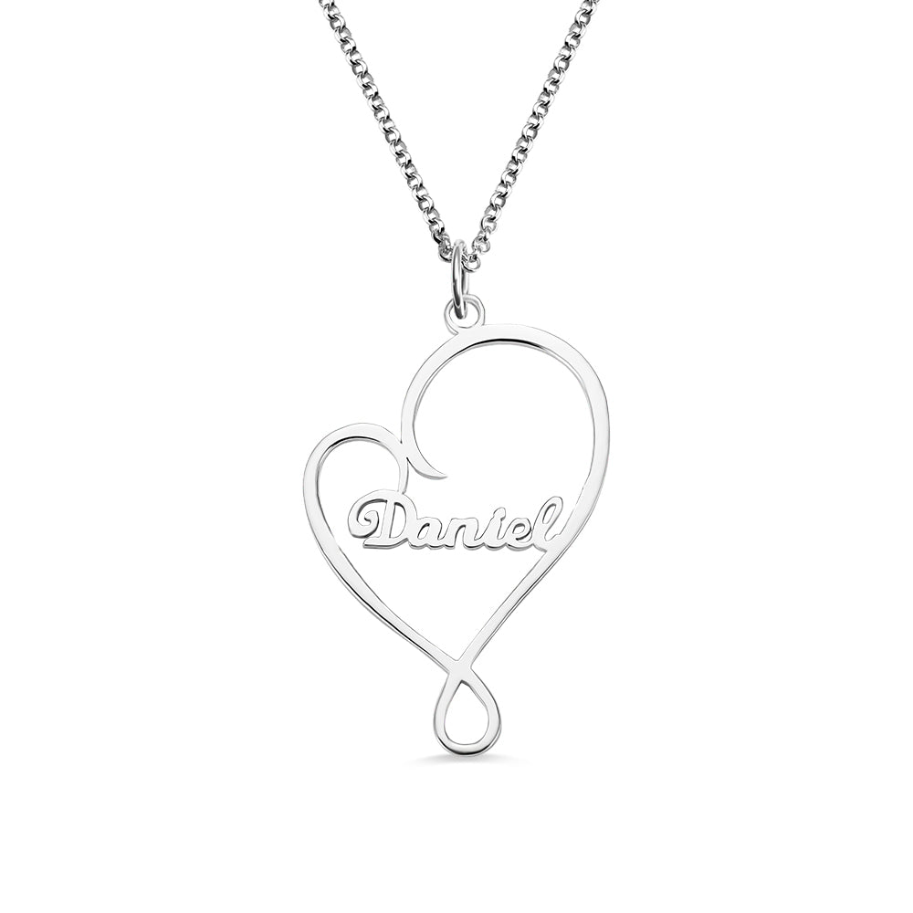 Personalized Heart and Hug Necklace for Mom Sterling Silver 925 Jewelry Treasures