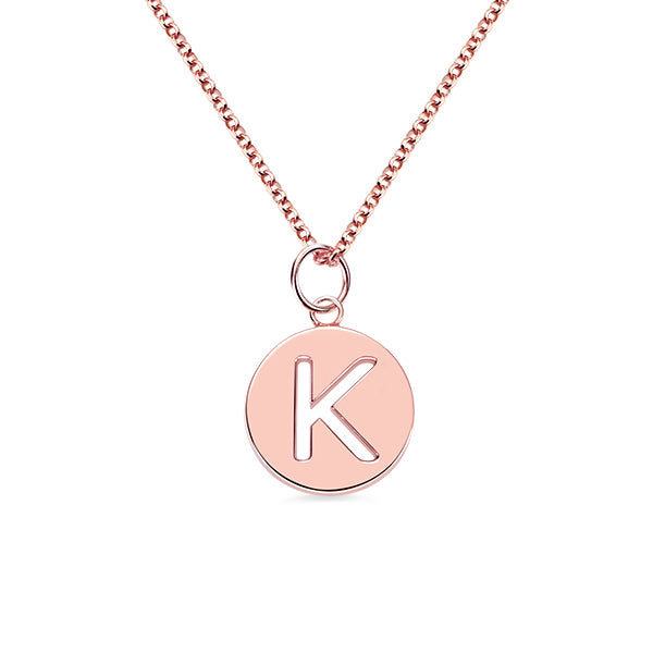 Personalized Cut Out Initial Disc Necklace Jewelry Treasures