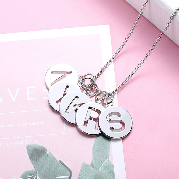 Personalized Cut Out Initial Disc Necklace Jewelry Treasures