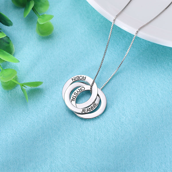 Engraved Russian Ring Necklace Sterling Silver Jewelry Treasures