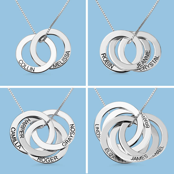 Engraved Russian Ring Necklace Sterling Silver Jewelry Treasures