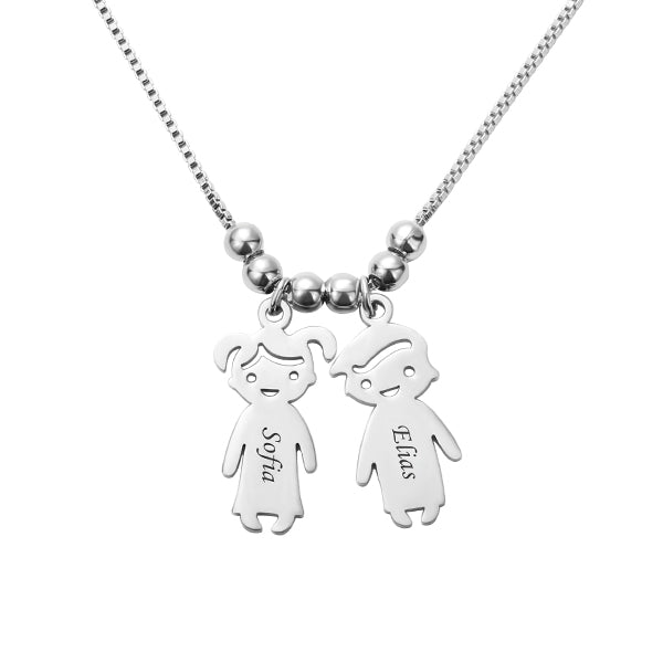 Personalized Kids Charms Necklace Stainless Steel Jewelry Treasures