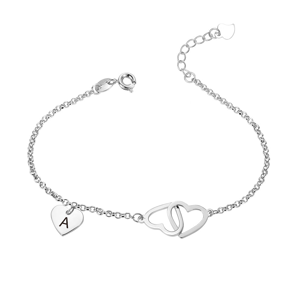 Personalized Heart Anklet-Sterling Silver 925