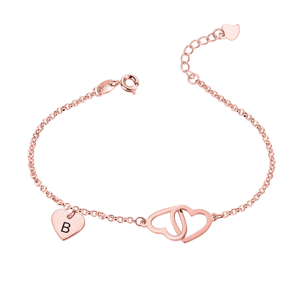 Personalized Heart Anklet-Sterling Silver 925