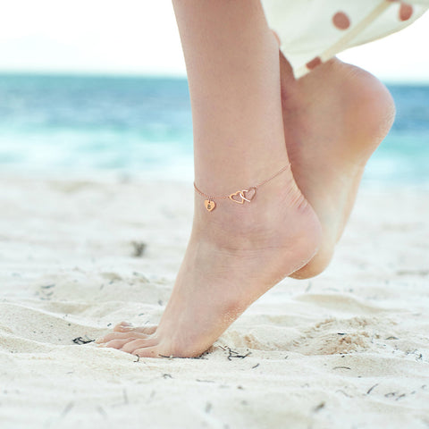 Personalized Heart Anklet-Stainless Steel