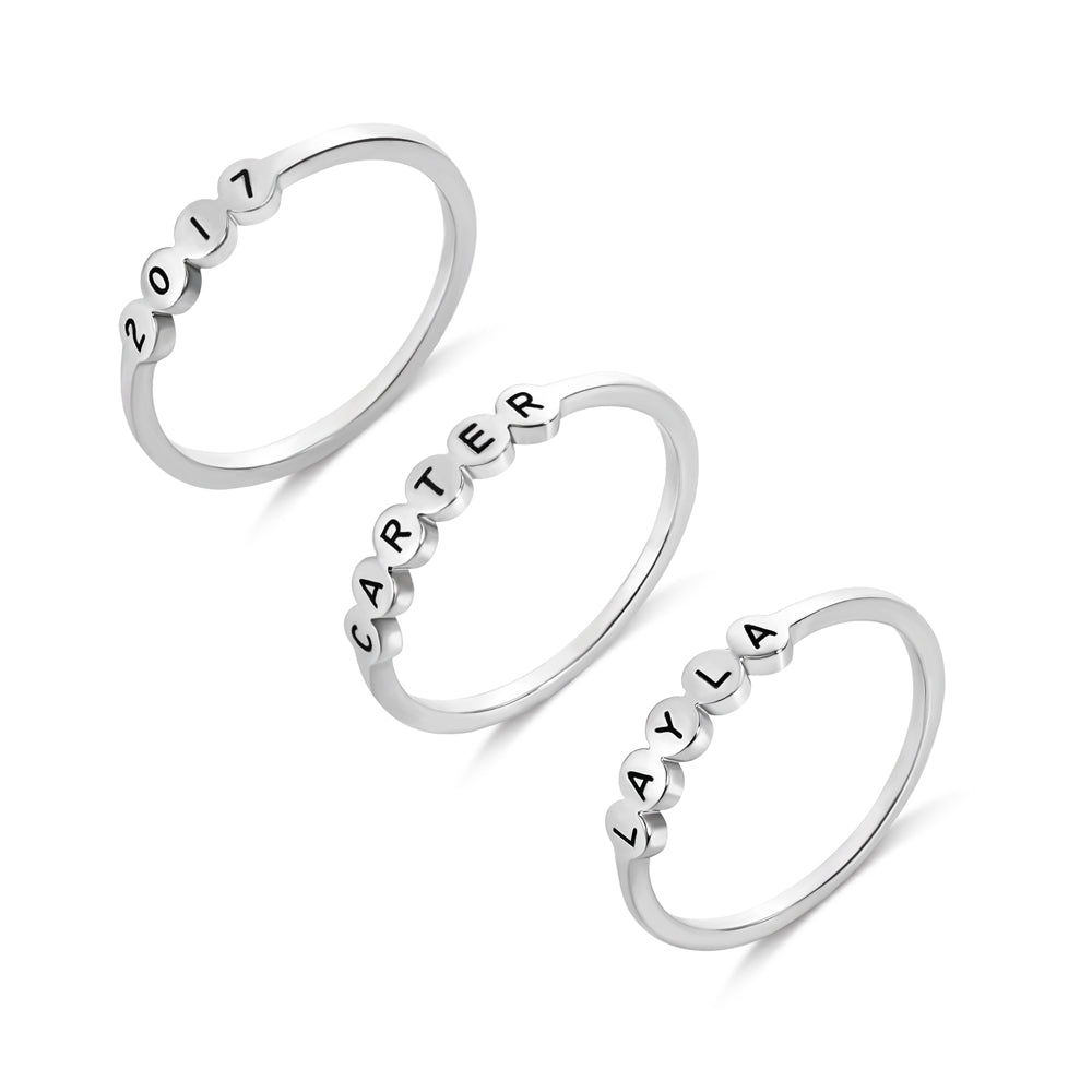 Custom Names/Initial Stacking Rings