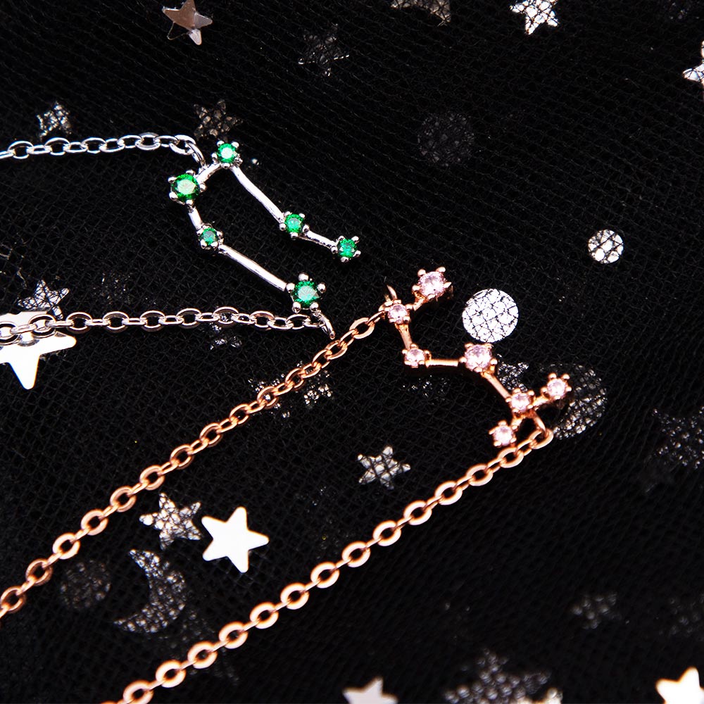 Zodiac Bracelet & Constellation Anklet with Birthstone - Star Style Jewelry Treasures