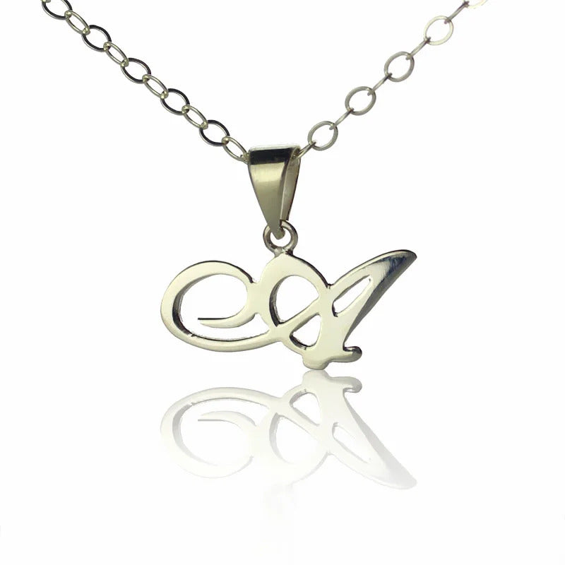 Sterling Silver Custom Initial Letter Necklace Jewelry Treasures