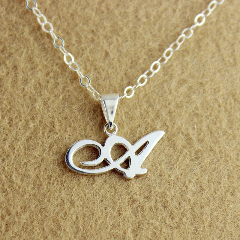 Sterling Silver Custom Initial Letter Necklace Jewelry Treasures