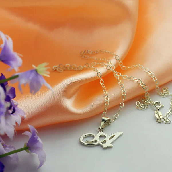 Sterling Silver Custom Initial Letter Necklace Jewelry Treasures