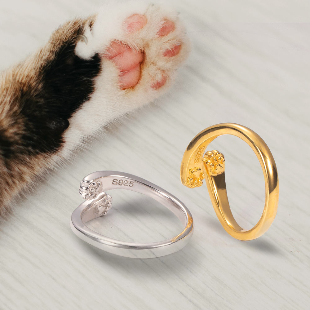 Personalized Cat Paw Hug Ring Jewelry Treasures