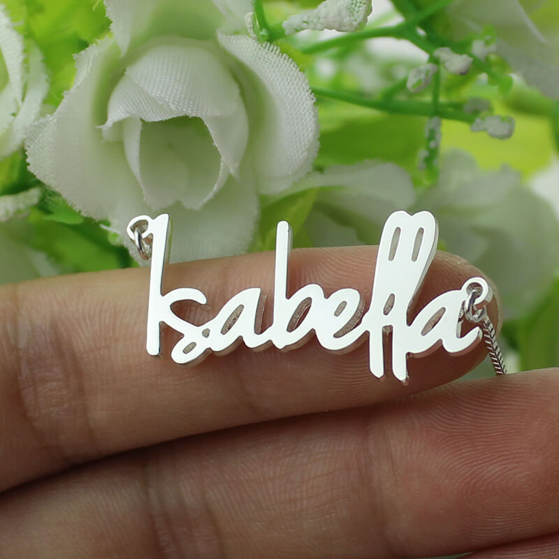 Small Name Necklace For Her Sterling Silver Jewelry Treasures