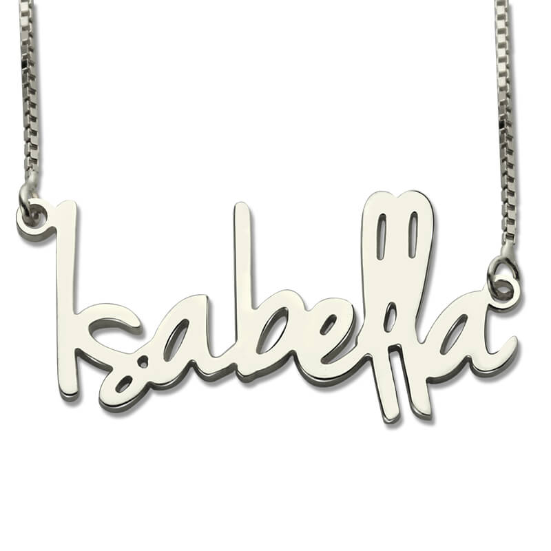 Small Name Necklace For Her Sterling Silver Jewelry Treasures