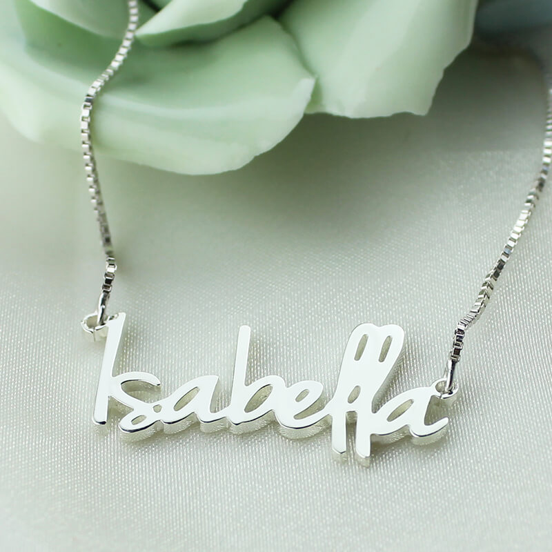 Small Name Necklace For Her Sterling Silver Jewelry Treasures