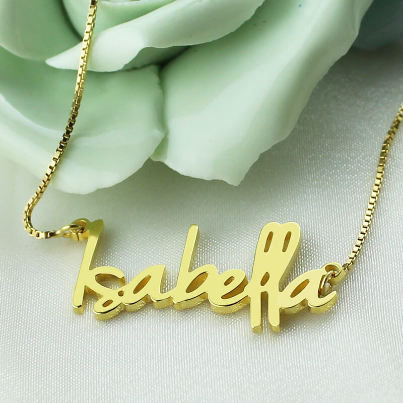 Small Name Necklace For Her Sterling Silver Jewelry Treasures