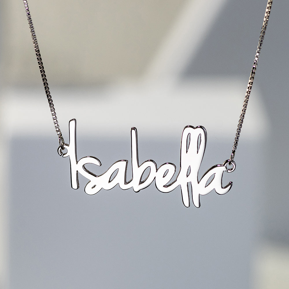 Small Name Necklace For Her Sterling Silver Jewelry Treasures